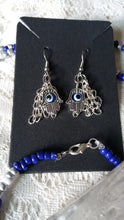 Load image into Gallery viewer, &quot;Evil Eye Ward&quot; Deco Necklace, Earrings and Bracelet Set
