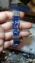 Load image into Gallery viewer, &quot;Chunky Evil Eye&quot; Triple Strand Bracelet
