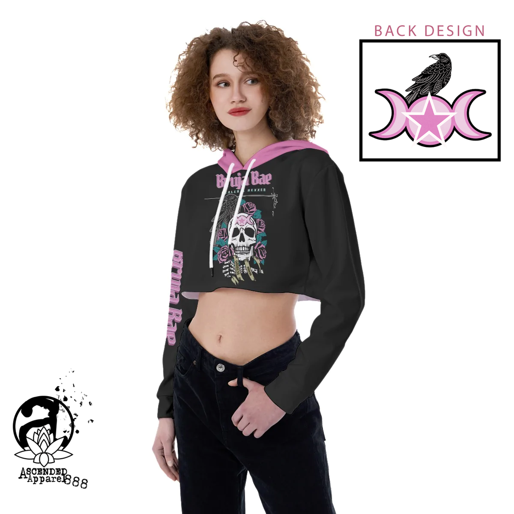 Bruja Bae Cropped Hoodie - Black