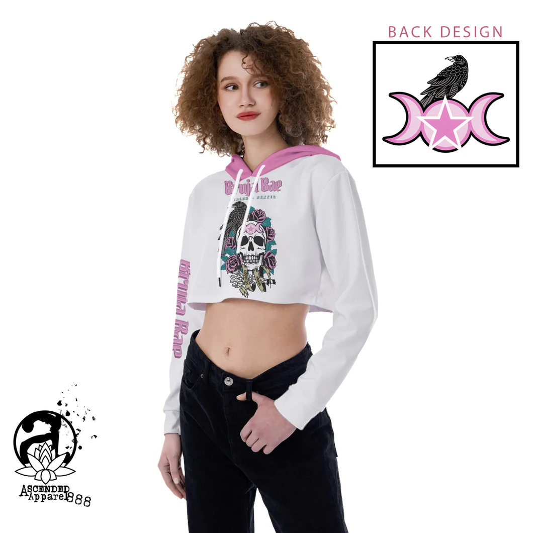 Bruja Bae Cropped Hoodie - White