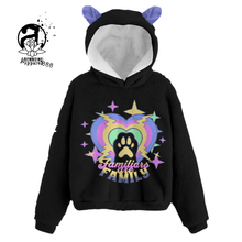 Load image into Gallery viewer, Familiars are Family - Kid&#39;s Fleece with Ears- Black
